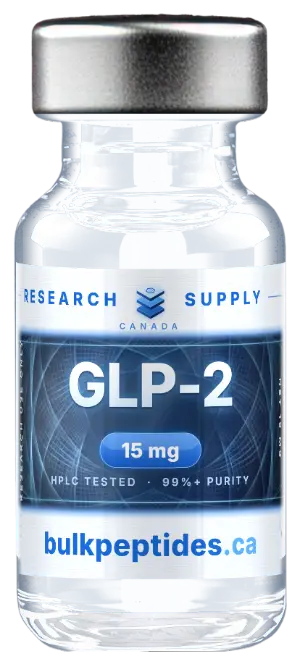 GLP-2 15mg research peptide vial - Bulk Peptides Canada