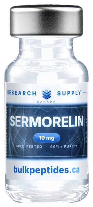 SERMORELIN 10mg research peptide vial - Bulk Peptides Canada